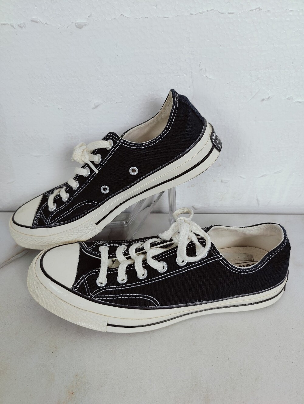 Converse Chuck 70 Low Top Black Canvas Sneakers, 7.5(M) 9.5(W)